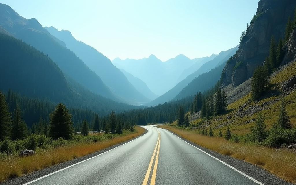 Scenic backroad journey through stunning landscape